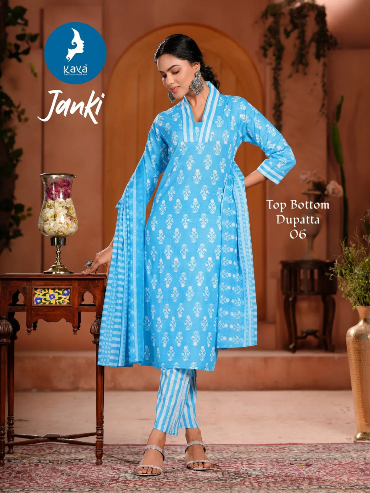 Janki By Kaya Cotton Printed Kurti With Bottom Dupatta Wholesalers In Delhi